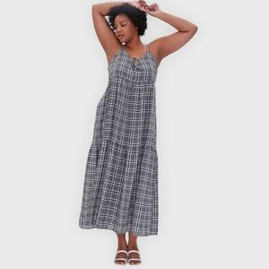 Forever 21 Women’s Plus Sleeveless Black Plaid Maxi Dress 0X -3X NWT